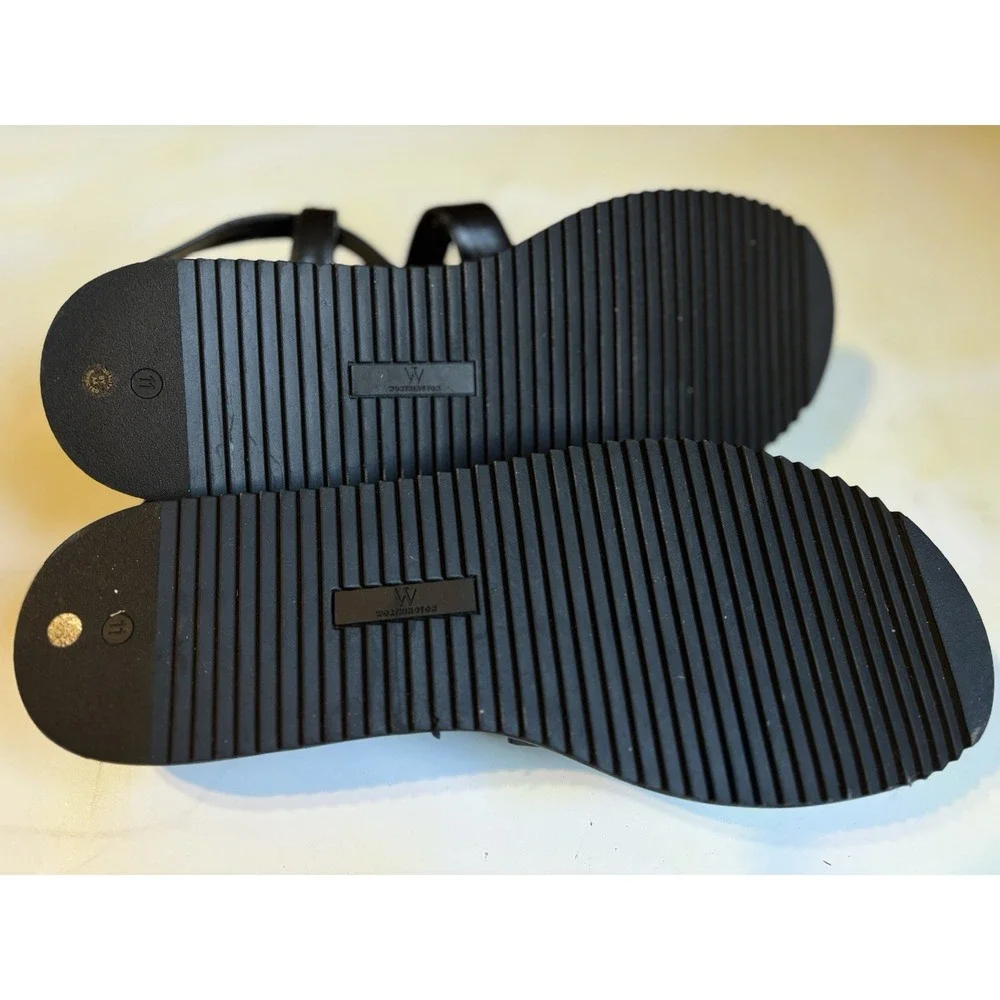 Worthington Black‎ Braided Strap Open Toe Sandle Buckle 1.5